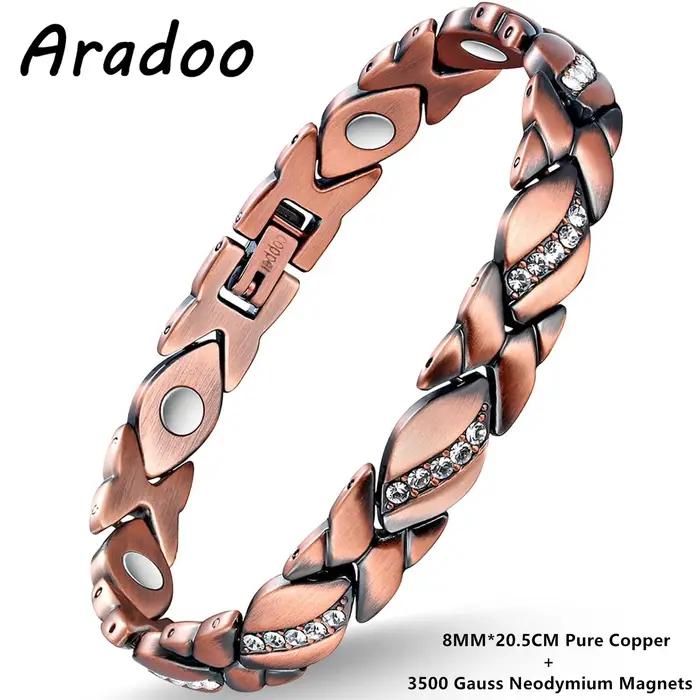 Bracelet en cuivre cristal pour femme