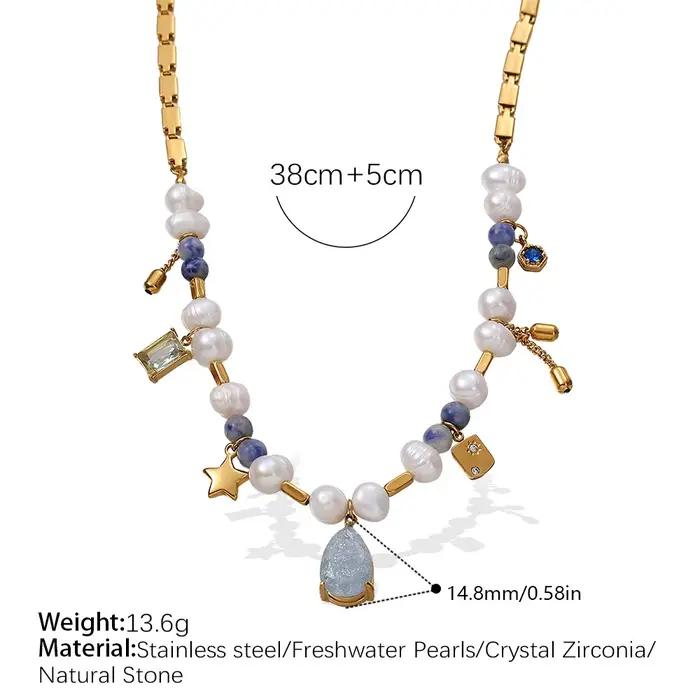 Amaiyllis lumière luxe perle naturelle cubique zircone collier pendentif exquis élégant clavicule chaîne collier bijoux