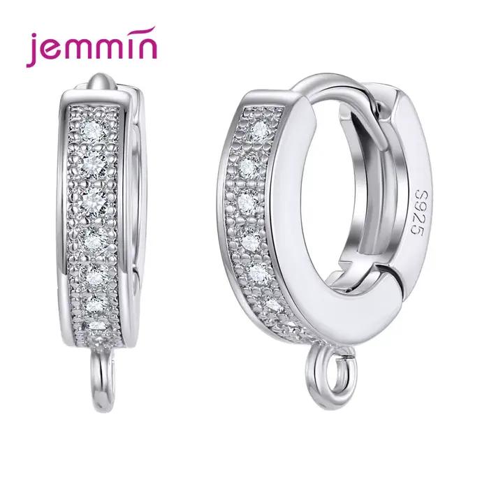 Boucles d'oreilles créoles en argent sterling 925 serties de cristaux brillants pour femmes, bijoux modernes et romantiques pour toutes les occasions spéciales