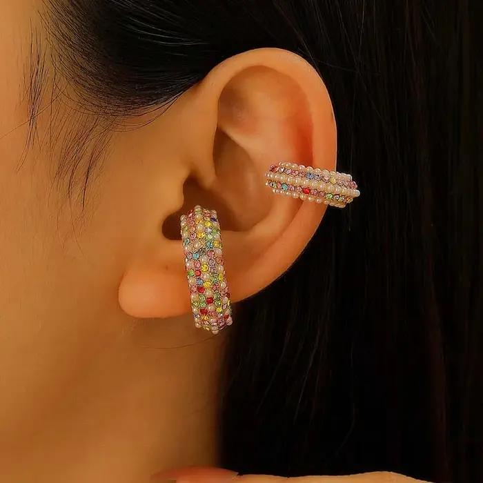 Boucles d'oreilles de luxe en cristal coloré pour femmes