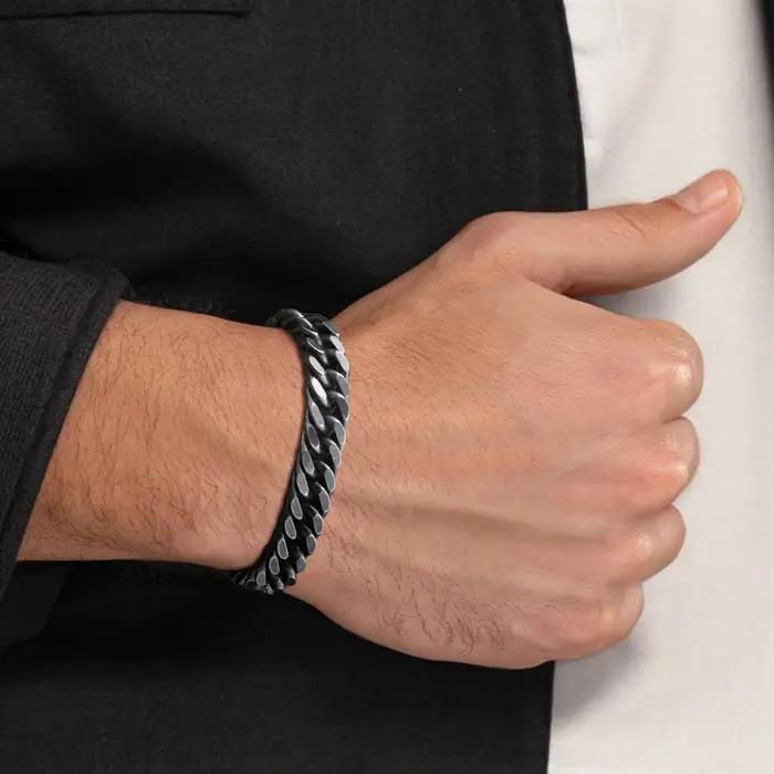 Bracelet chaîne épaisse plaqué or pour homme
