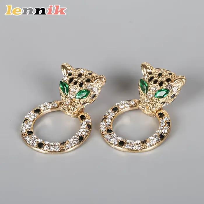LENNIK nouvelles boucles d'oreilles tête léopard