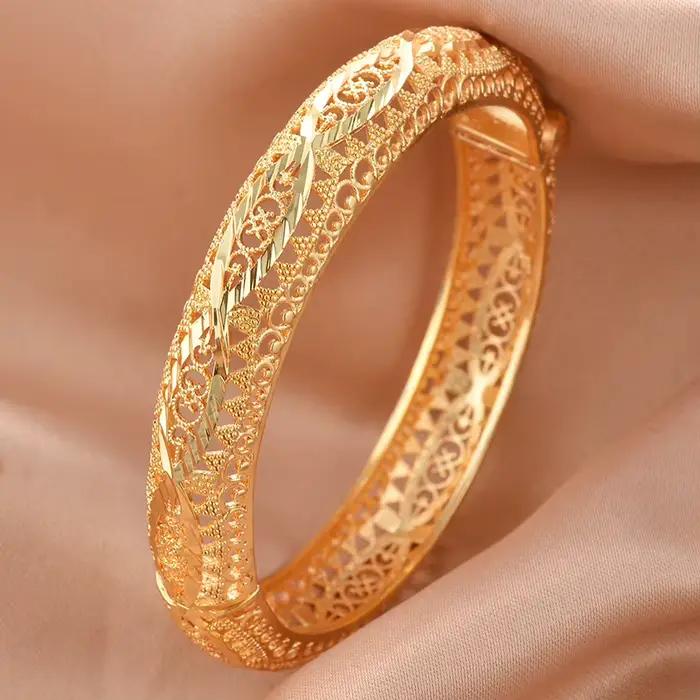 Maroc luxe mariage couleur or bracelets pour femmes filles mariée musulmane arabe robe de mariée mar