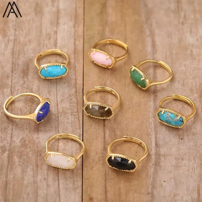 Bagues à griffes en or Lapis Lazuli pour femmes
