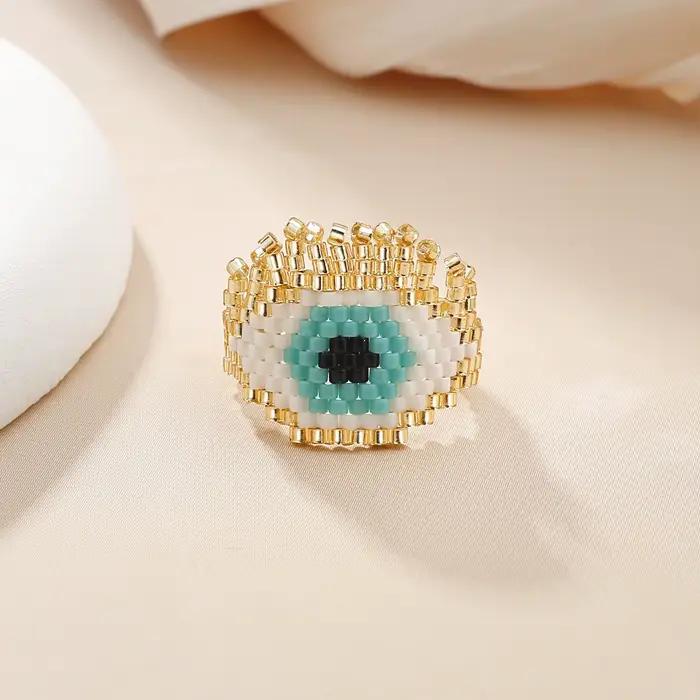 KELITCH turc mauvais œil anneau Unique fête mode bijoux de protection Nazar Boncuk Design déclaration bague cadeau