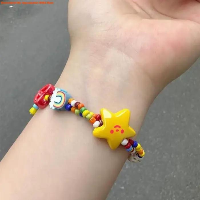 Bracelet de perles d'étoile colorée mode bracelet à cordon élastique fait à la main pour femme et homme occasions spéciales et quotidiennes