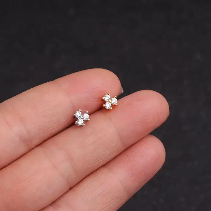 Tragus Helix Piercing boucle d'oreille pour femmes Rook Lobe Cartilage papillon oreille Percing coeur