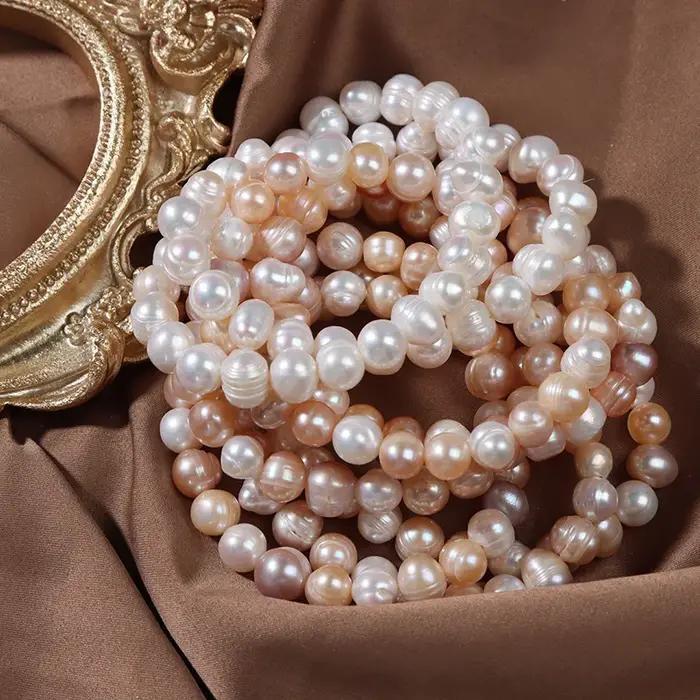 Bracelets élégants en perles naturelles d'eau douce pour femmes