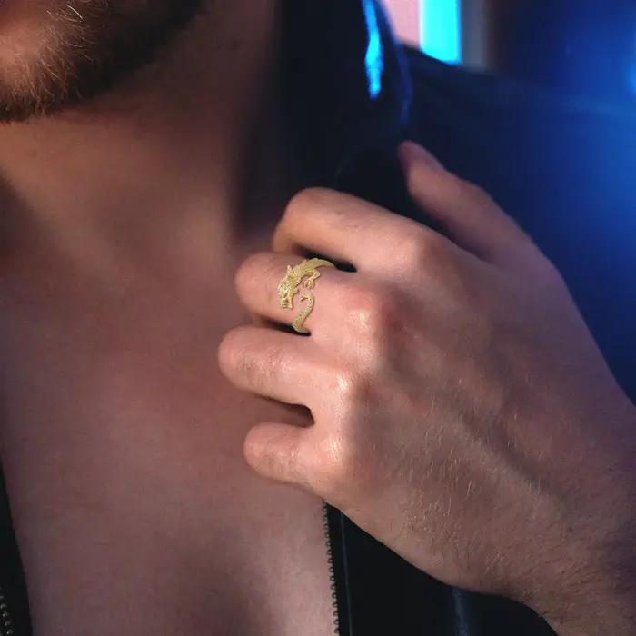 Eudora-Bague Dragon Ajustable pour Homme et Femme