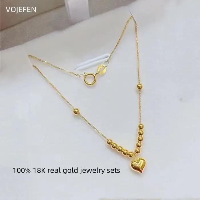 Ensembles de bijoux en or véritable 18 carats pour femmes