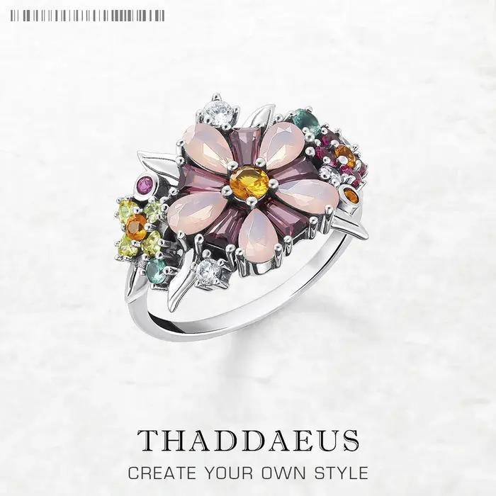 Bague à fleurs colorées