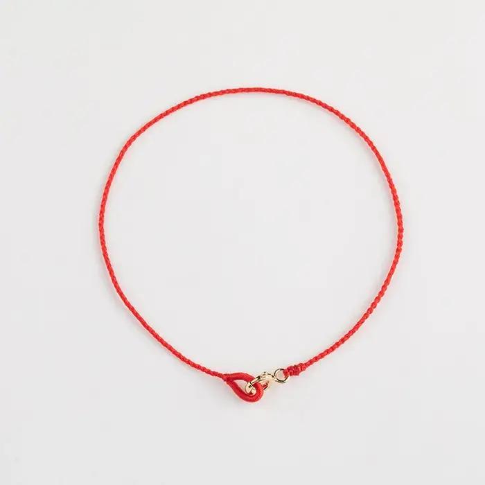 Bracelet en fil rouge tressé à la main, style féminin, motif rayé simple, tendance été 2025, bijoux unisexes faits main DIY