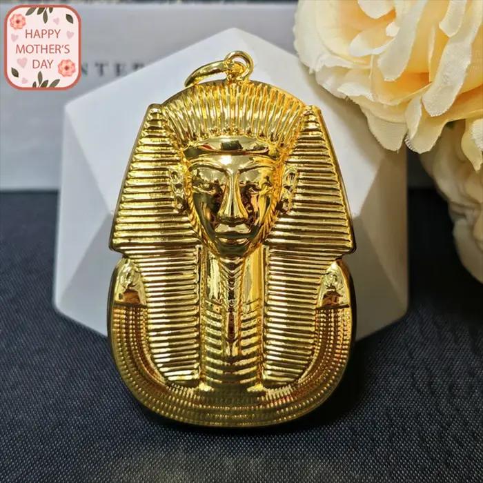 Pendentifs plaqués or du Nigeria pour collier femmes hommes mode couleur or portrait du pharaon égyptien pendentif fabrication de bijoux pour fête