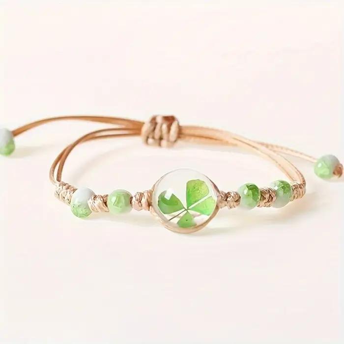 Bracelet en céramique bijoux fleur séchée herbe porte-bonheur étoile simple bracelet tissage femme cadeau pour copines et amis occasions spéciales