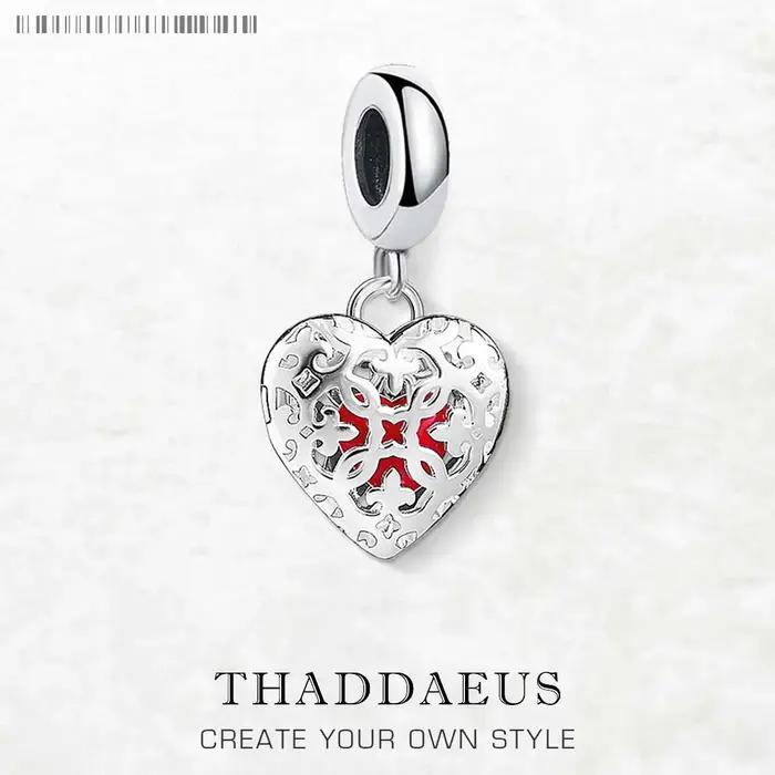 Médaillon coeur ornement pendentif à breloque 925 en argent Sterling cadeau romantique pour les femmes aiment les bijoux