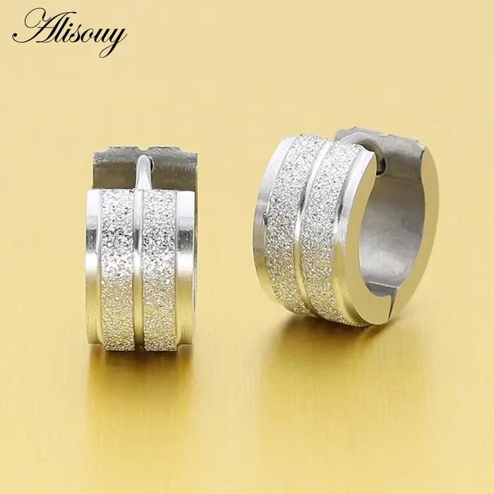 Alisouy 1 paire de boucles d'oreilles créoles bleues et dorées