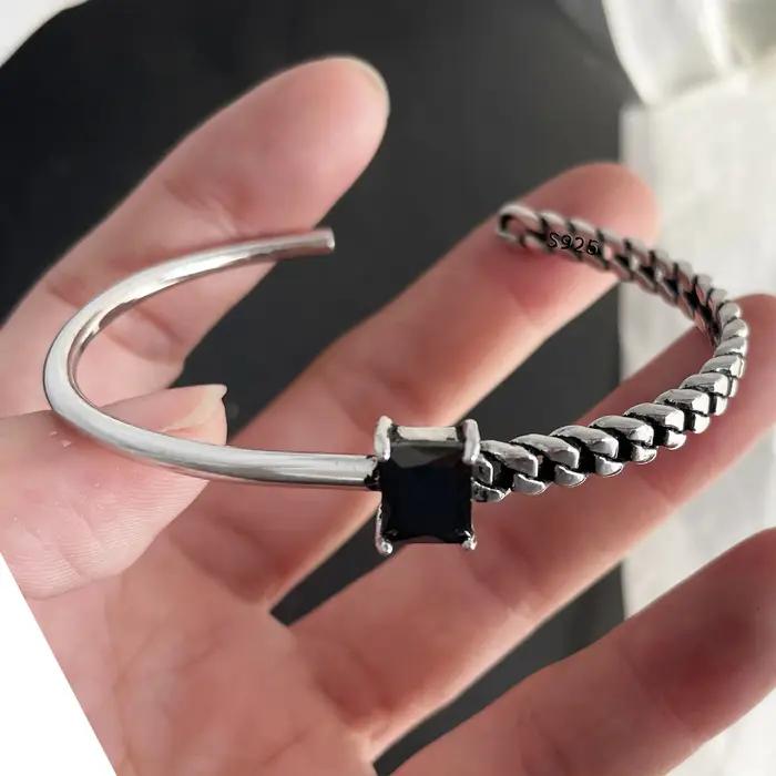 Bracelet en métal 100% argent Sterling 925 massif pour femmes