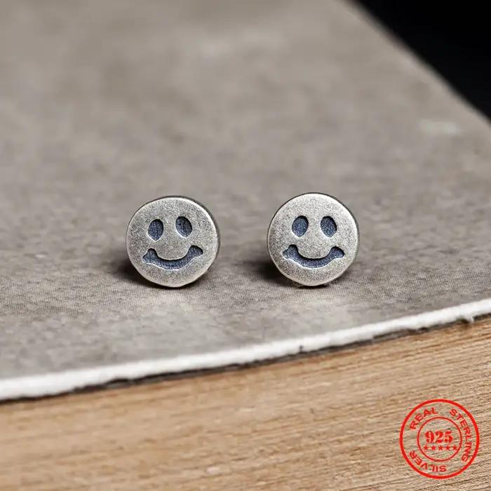 MKENjazz-Boucles d'oreilles en argent regardé 925 pour hommes et femmes, boucles d'oreilles en polai