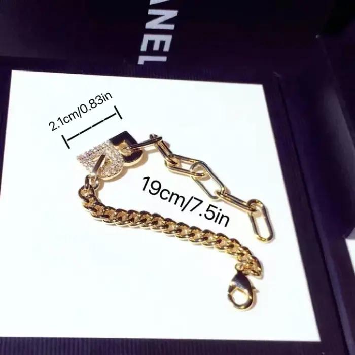 Nouveau bracelet pour femme à la mode avec zircon étincelant incrusté de la lettre B. Bracelets pour femmes Rock et hip-hop.