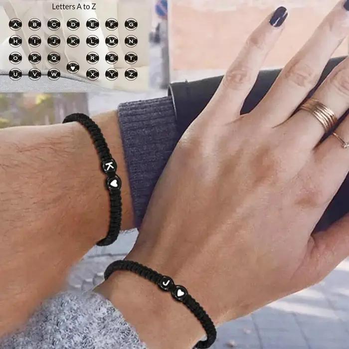 Bracelet en forme de cœur avec 26 lettres A-Z fait à la main