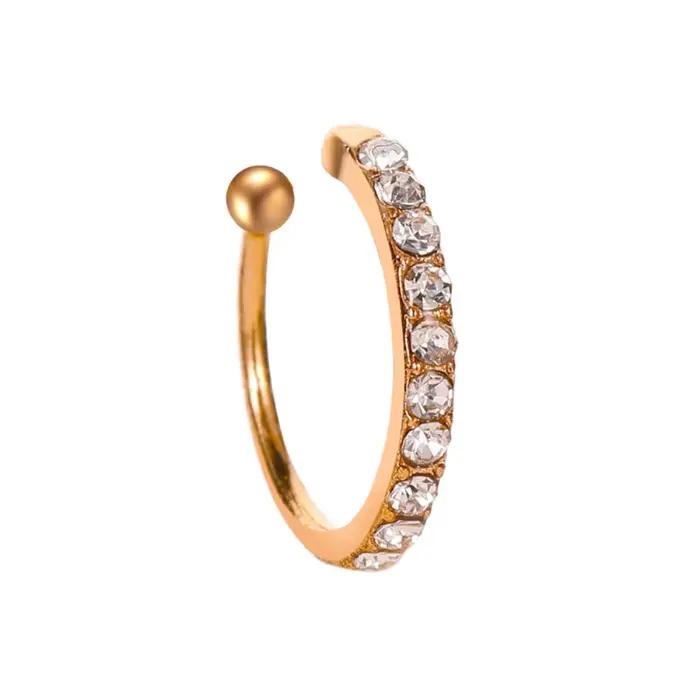 Boucles d'oreilles Helix Cartilage Full Diamond Stud pour femme, argent, or, non piercing, cadeau de