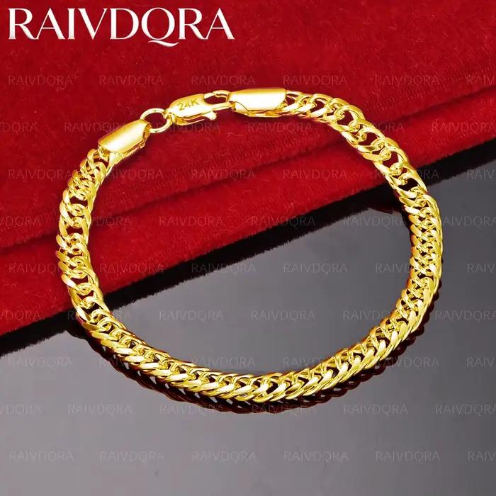 Bracelets plaqués or 18 carats pour femmes et hommes, cadeaux créatifs, style streetwear, pour toute