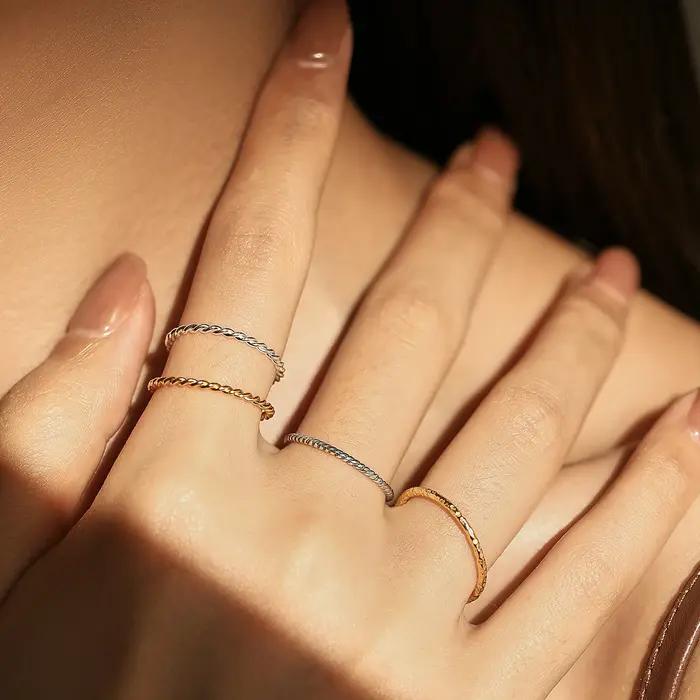 MODIAN 925 en argent Sterling Simple mode empilable anneau classique vague géométrique exquis bagues pour les femmes bijoux de fête