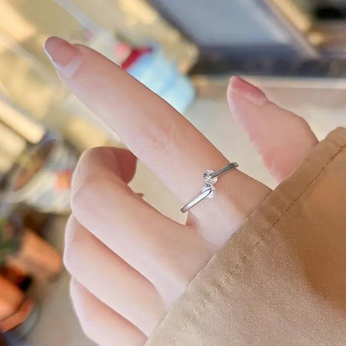 ALIZERO 925 bague en argent Sterling AAAAA Zircon pour femmes bagues de fiançailles mariée éternité bande bijoux de mariage