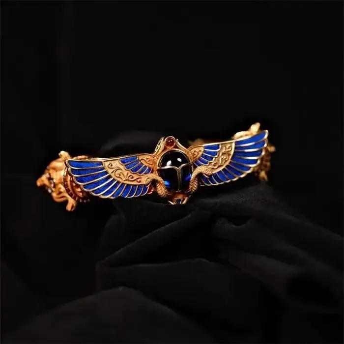 Bracelet manchette ouverte rétro haut de gamme unique