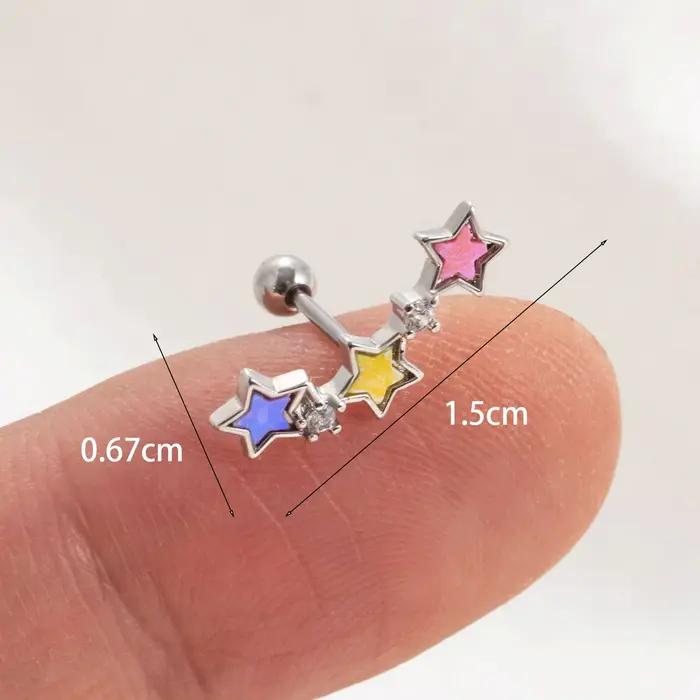Boucles d'oreilles clous avec étoiles acryliques colorées bijoux de piercing hypoallergénique pour femmes occasions spéciales et quotidienne