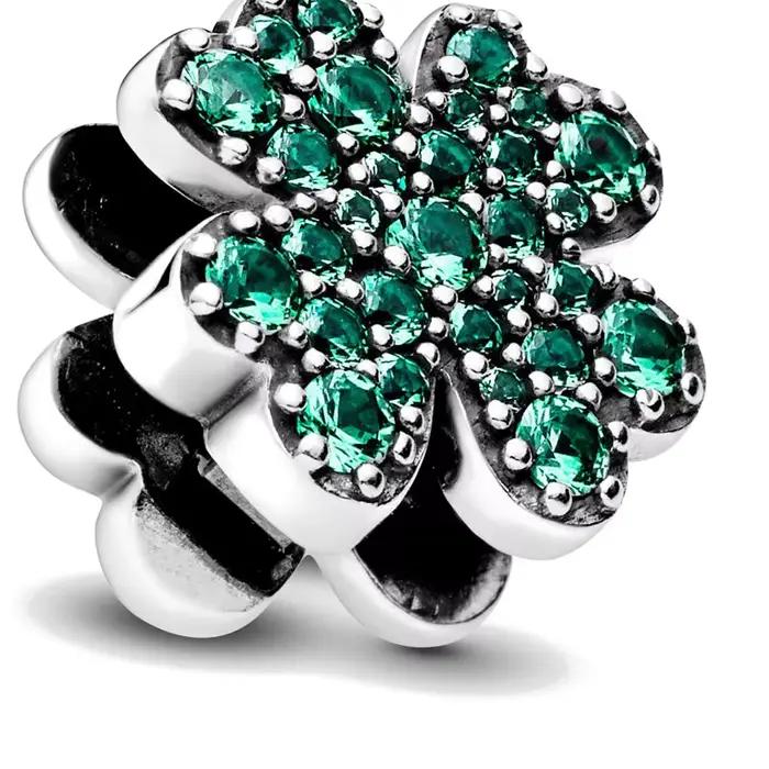 Argent 925 pavé réflexions fermoir étincelant Bracelet ajustement Clip breloques bijoux à bricoler soi-même cadeau coeur forme ronde trèfle à quatre feuilles charme