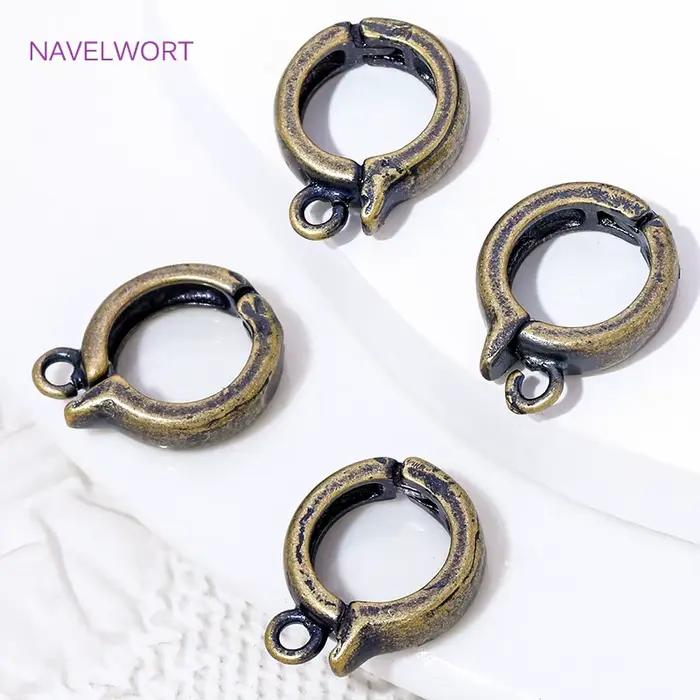 2/4/6 pièces, attaches de pendentif à charnière couleur bronze, connecteurs de fermoirs en laiton pour bijoux, accessoires de bijouterie DIY