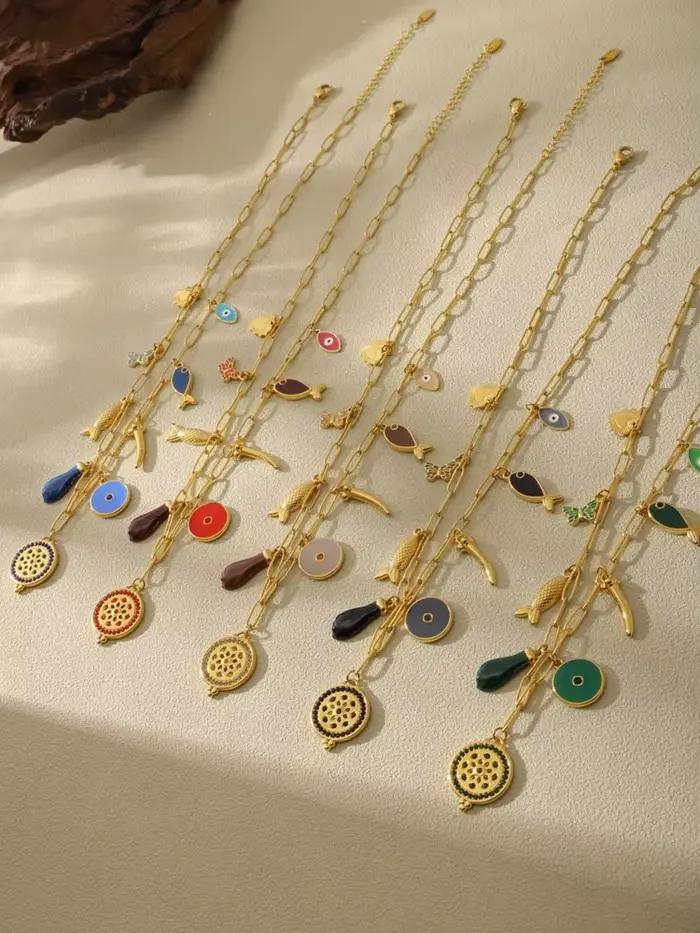 Collier chaînes en acier inoxydable pour femmes
