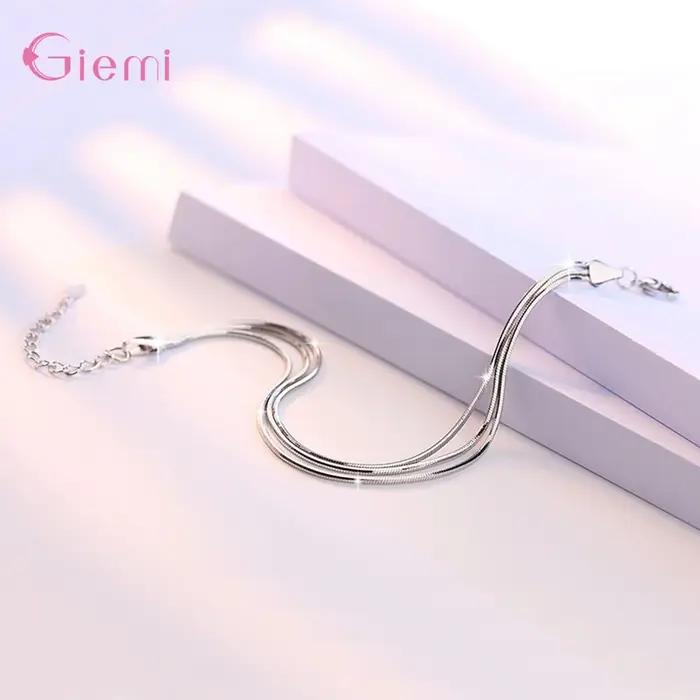 Bracelet Giemi en Argent Sterling 925 avec Zircone Cubique Doré et Rose Occasions Spéciales Mode Femme