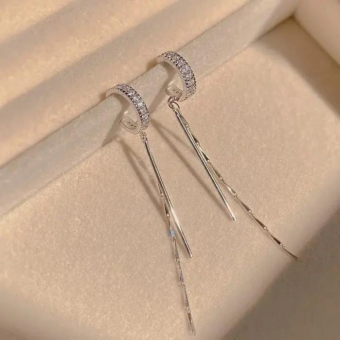 LATS – boucles d'oreilles à pampilles en cristal pour femmes
