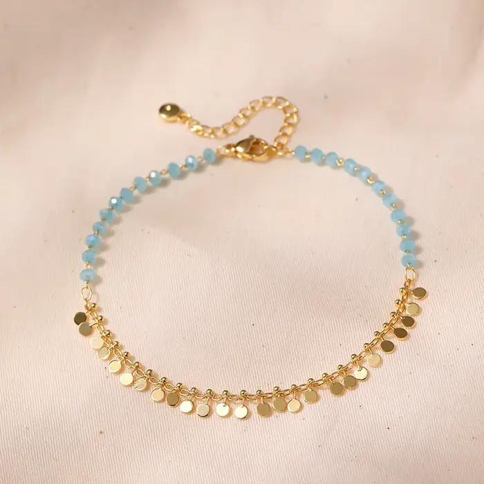 Bracelet de cheville en zircone cubique bleu boho chic pour femmes toutes occasions spéciales