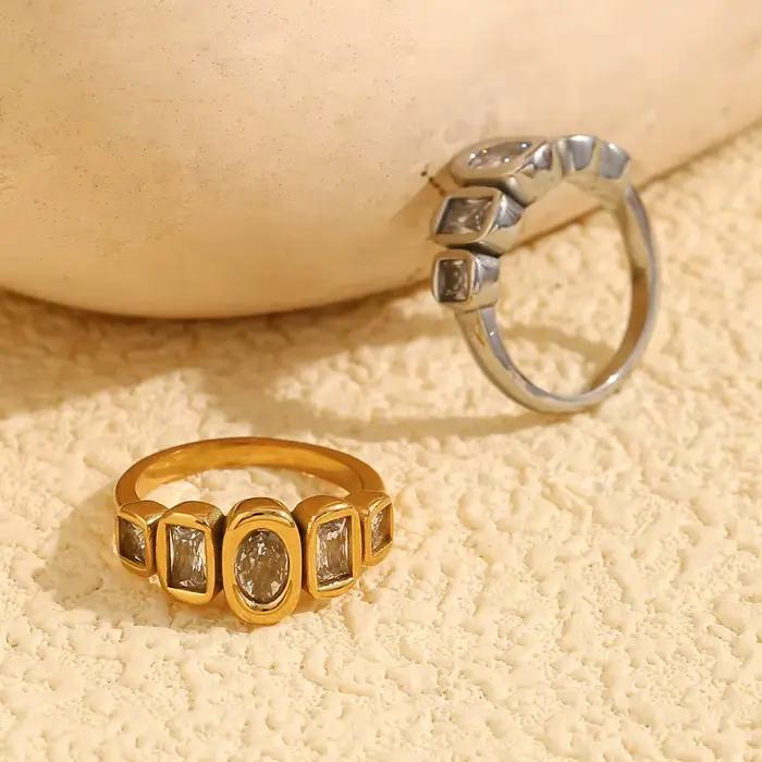 La. Muses – bague géométrique en Zircon brillant pour femmes
