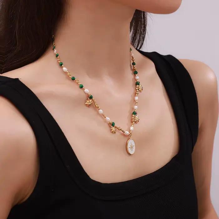 Palace-Collier de Luxe Plaqué Or avec Pendentif Rayons pour Femme