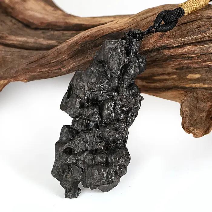Collier pendentif météorite Tourmaline noire naturelle, pierre brute, énergie minérale, pendentif de