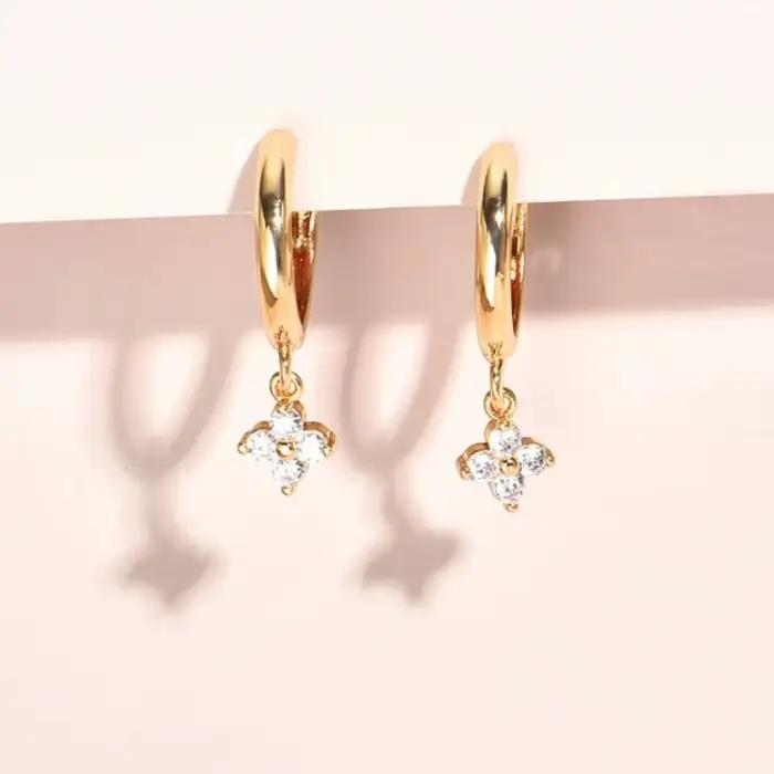 Boucles d'oreilles en forme de feuille en argent Sterling 925 pour femmes