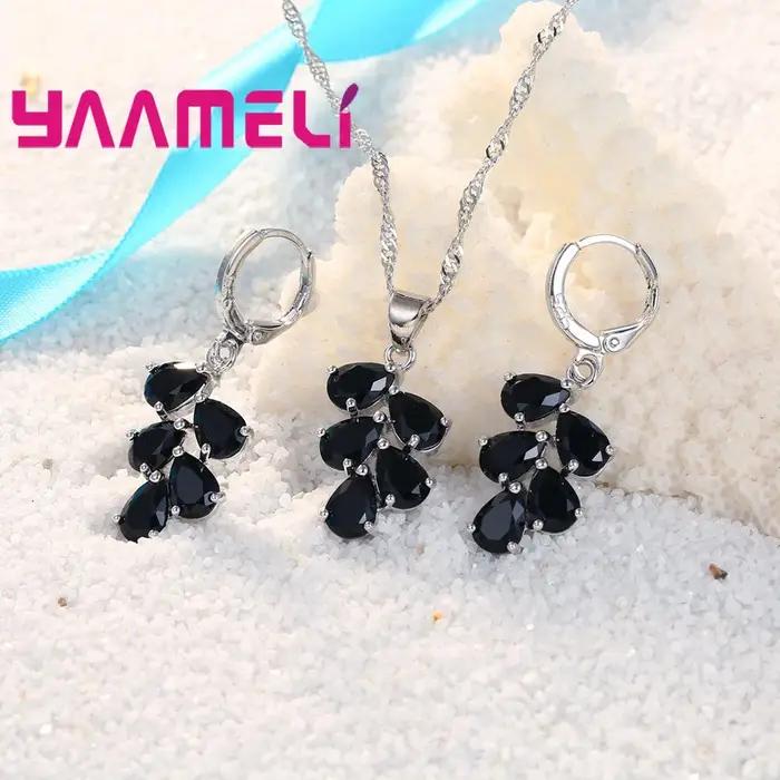 Ensembles de bijoux en argent regardé 925 pour femmes