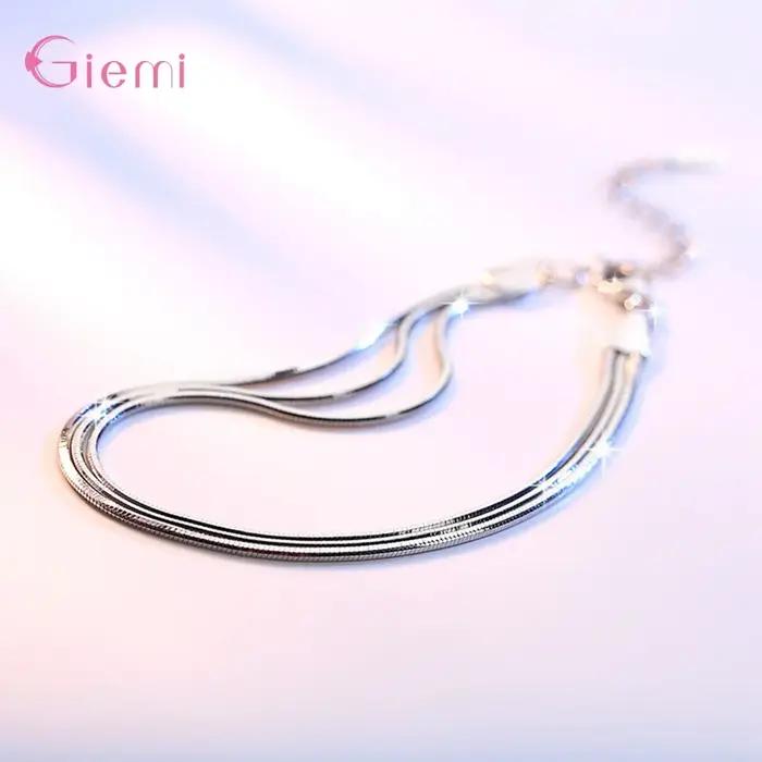 Bracelet en argent regardé 925 pour femme, couleur or blanc et rose au choix, super beau cadeau de b