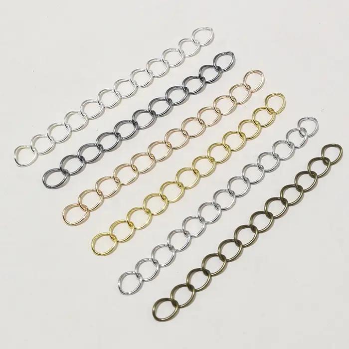 50pcs 50mm Longueur 3x2/4x3mm Collier Extension Chaîne En Vrac Queue Chaînes Extender Pour Bracelet BRICOLAGE Fabrication De Bijoux Accessoires