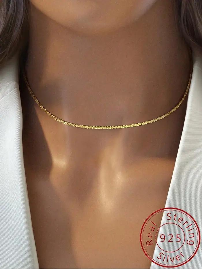 Collier classique en argent Sterling 925 pour femmes