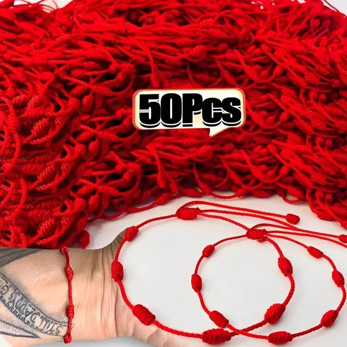 Bracelet à cordes rouges main artisanale protection amour nœuds symboliques cadeau pour couple amitié occasions spéciales