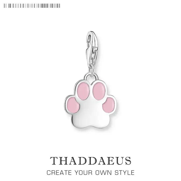 Pendentif patte rose en argent regardé 925 pour femme, bijoux fins, joli cadeau