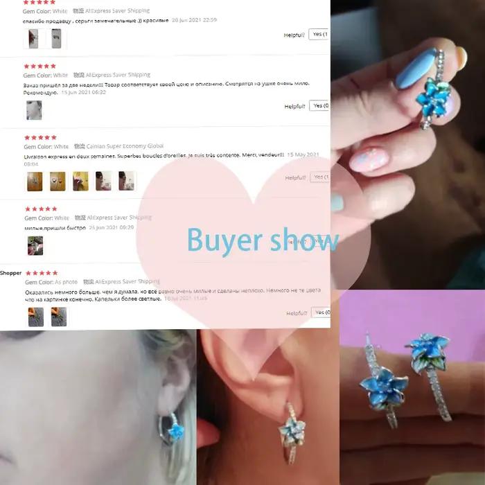 HUAMI – boucles d'oreilles féerique en Zircon pour femme, bijoux de fête d'anniversaire, de noël, cadeau de mariage, tendance