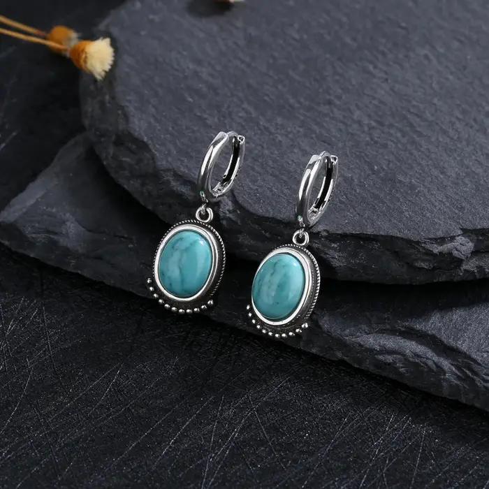 Boucles d'oreilles vintage en labradorite naturelle pour femmes, élégantes, rétro, pierre de lune, goutte d'eau, bijoux fins avec kyanite turquoise, nouvelles collections occasions spéciales
