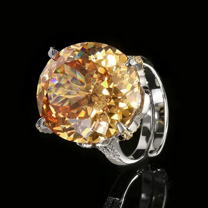 Bague ovale en saphir Tourmaline Paraiba, 18x20 MM, pierre précieuse de luxe, réglable, cadeau d'ann