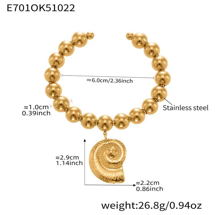 Bracelet en coquillage de conque en forme de cœur pour femmes, en argent doré, en acier inoxydable,